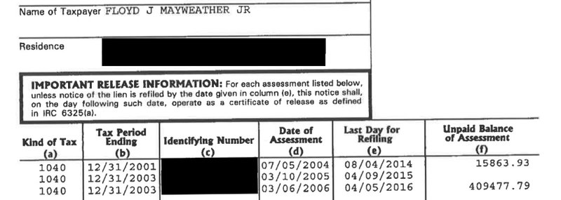 Illustration for article titled Floyd "Money" Mayweather Has Had Trouble Paying His Taxes On Time For Years